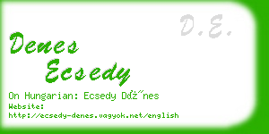 denes ecsedy business card